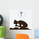 Silhouette Woman Kneeling Prayer Wall Decal Design 1