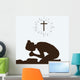 Silhouette Woman Kneeling Prayer Wall Decal Design 1