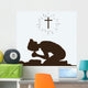 Silhouette Woman Kneeling Prayer Wall Decal Design 1