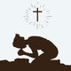 Silhouette Woman Kneeling Prayer Wall Decal Design 1