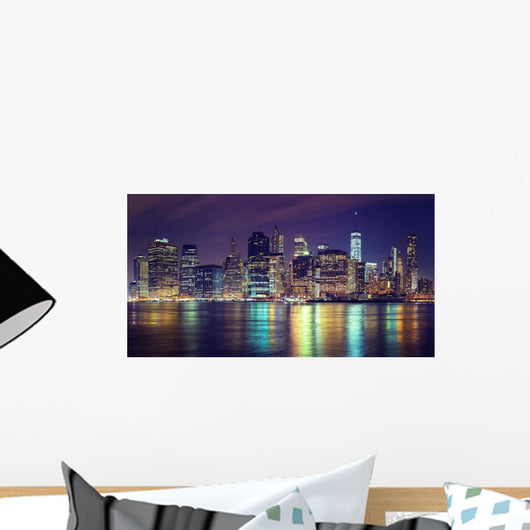 Vintage Toned Manhattan Skyline Wall Decal