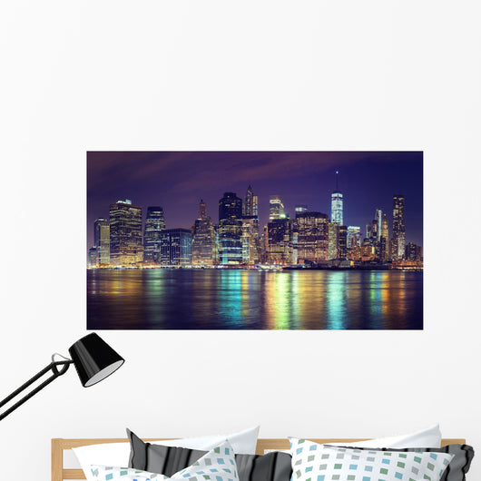 Vintage Toned Manhattan Skyline Wall Decal