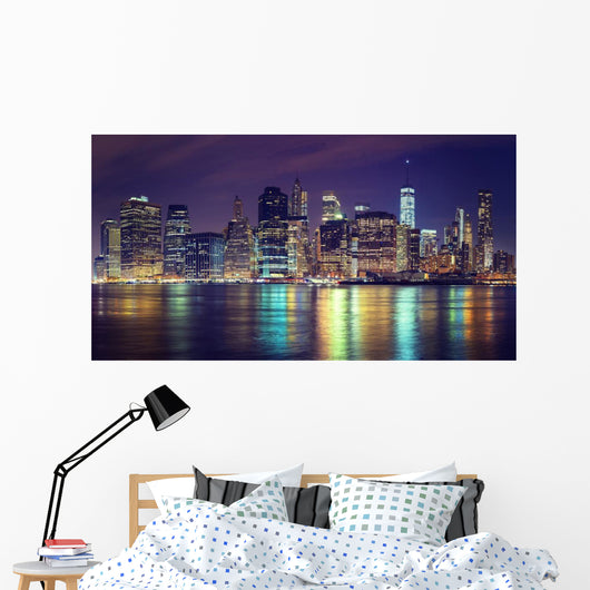 Vintage Toned Manhattan Skyline Wall Decal