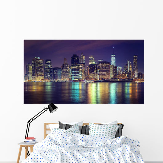 Vintage Toned Manhattan Skyline Wall Decal