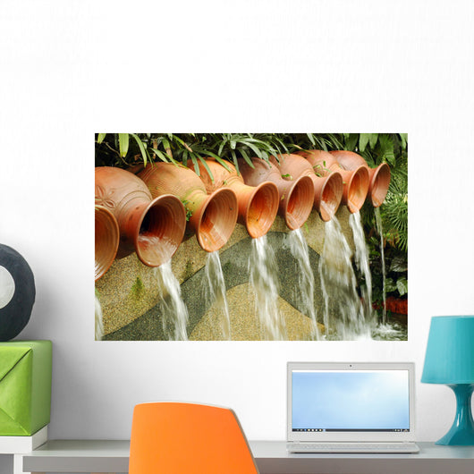 Water Pots Fountain Wall Decal