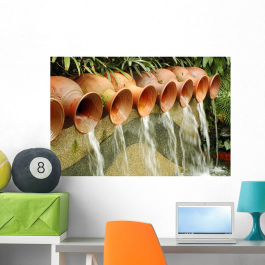 Water Pots Fountain Wall Decal