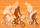 Vector Image Few Cyclists Wall Decal