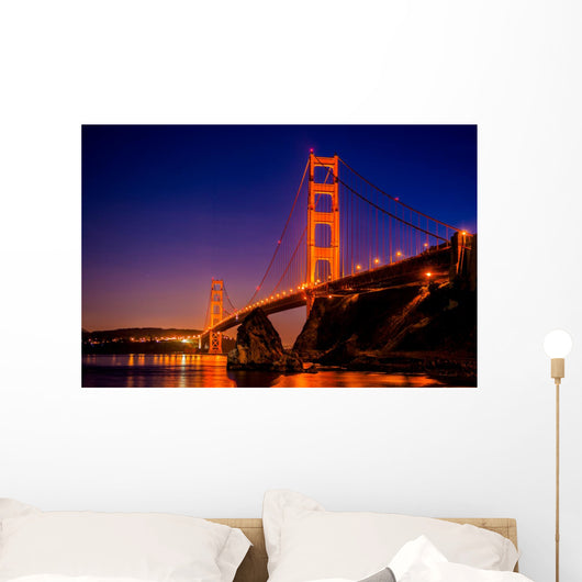Golden Gate Bridge at Night San Francisco Wall Decal
