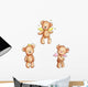 Cute Teddy Bears Wall Decal Sticker Set