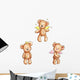 Cute Teddy Bears Wall Decal Sticker Set