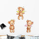 Cute Teddy Bears Wall Decal Sticker Set