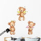 Cute Teddy Bears Wall Decal Sticker Set
