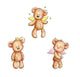 Cute Teddy Bears Wall Decal Sticker Set