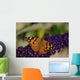 Purple Flowers Butterfly Wall Decal