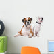 Brown Boxer Dog and White Puppy Wall Decal