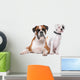 Brown Boxer Dog and White Puppy Wall Decal