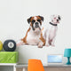 Brown Boxer Dog and White Puppy Wall Decal