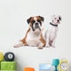 Brown Boxer Dog and White Puppy Wall Decal