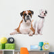 Brown Boxer Dog and White Puppy Wall Decal