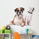 Brown Boxer Dog and White Puppy Wall Decal