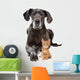 Great Dane and Orange Cat Wall Decal