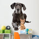 Great Dane and Orange Cat Wall Decal