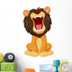 Cartoon Happy Lion Roaring Wall Decal