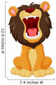 Cartoon Happy Lion Roaring Wall Decal