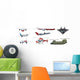 Different Kind Fighting Jet Wall Decal Sticker Set