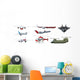 Different Kind Fighting Jet Wall Decal Sticker Set