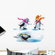Christmas Penguins Playing Wall Stickers Wall Decal