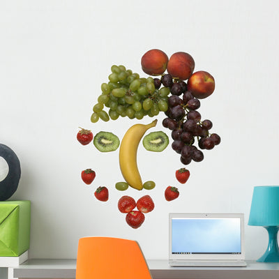 Fruit Face Wall Decal shown on a wall