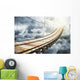 Wooden Bridge Clouds Going Wall Decal