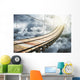 Wooden Bridge Clouds Going Wall Decal