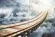Wooden Bridge Clouds Going Wall Decal