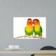 Pair Lovebirds Agapornis-fischeri White Wall Decal