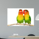 Pair Lovebirds Agapornis-fischeri White Wall Decal