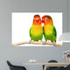 Pair Lovebirds Agapornis-fischeri White Wall Decal