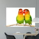 Pair Lovebirds Agapornis-fischeri White Wall Decal