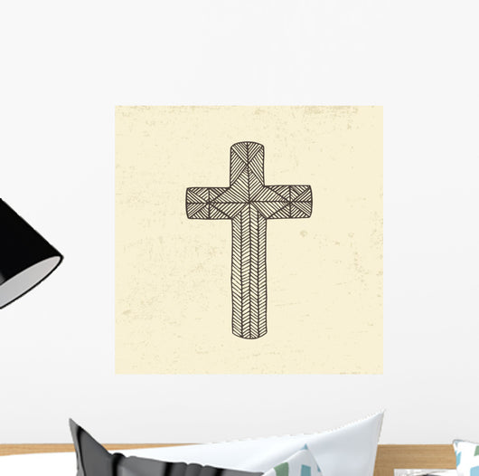 Hand Drawn Cross Wall Decal