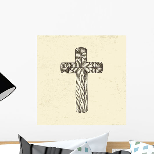 Hand Drawn Cross Wall Decal