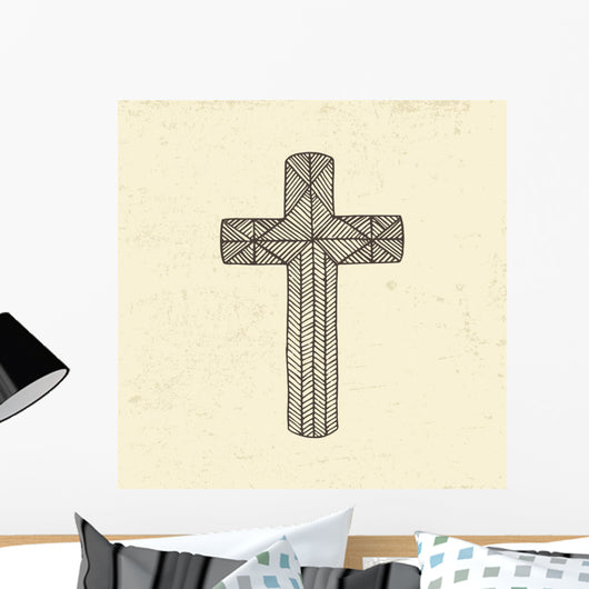 Hand Drawn Cross Wall Decal