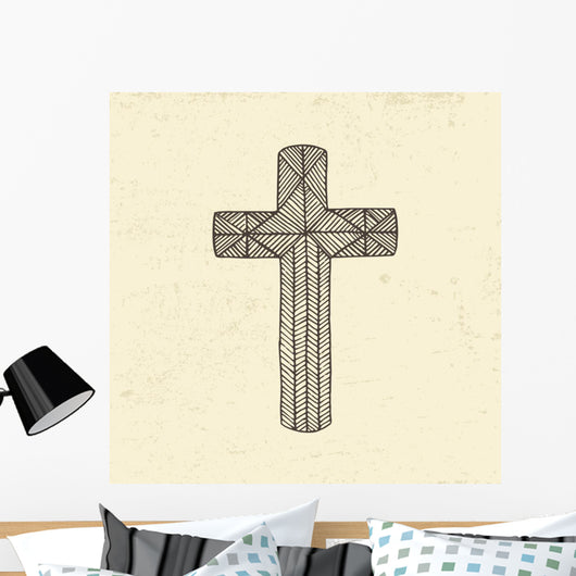 Hand Drawn Cross Wall Decal