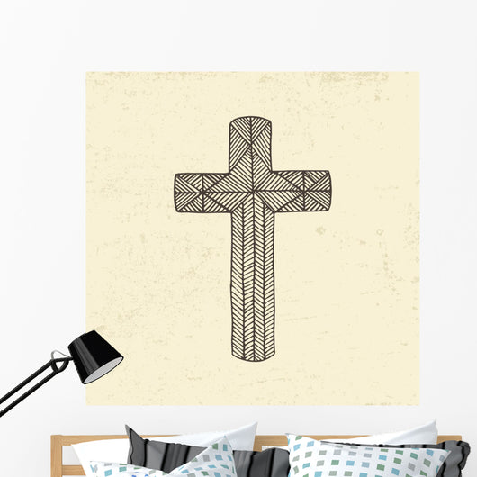 Hand Drawn Cross Wall Decal