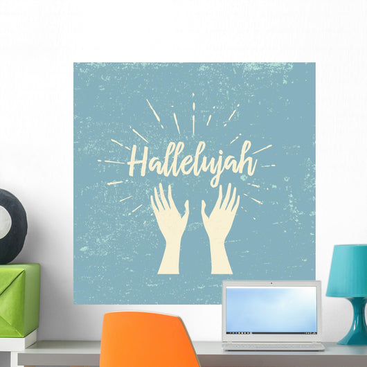 Hallelujah and Raised Hands Wall Decal
