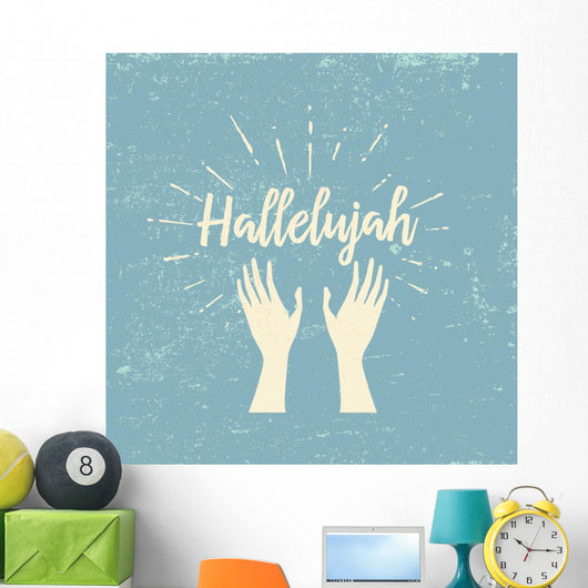 Hallelujah and Raised Hands Wall Decal