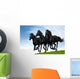 Three Black Horses Gallops Wall Decal