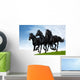 Three Black Horses Gallops Wall Decal