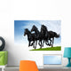 Three Black Horses Gallops Wall Decal