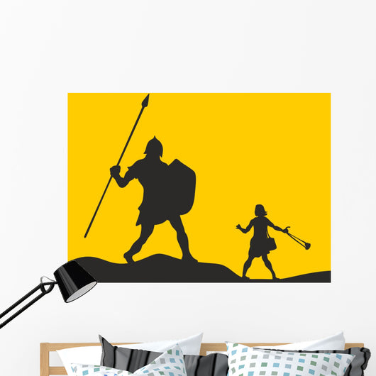 David and Goliath Silhouette Wall Decal